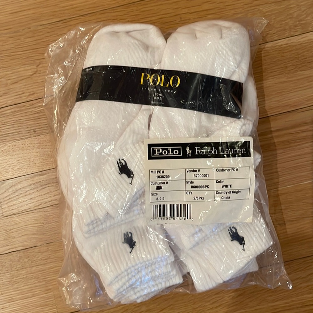 NWT - Ralph Lauren, quarter length, children’s socks.